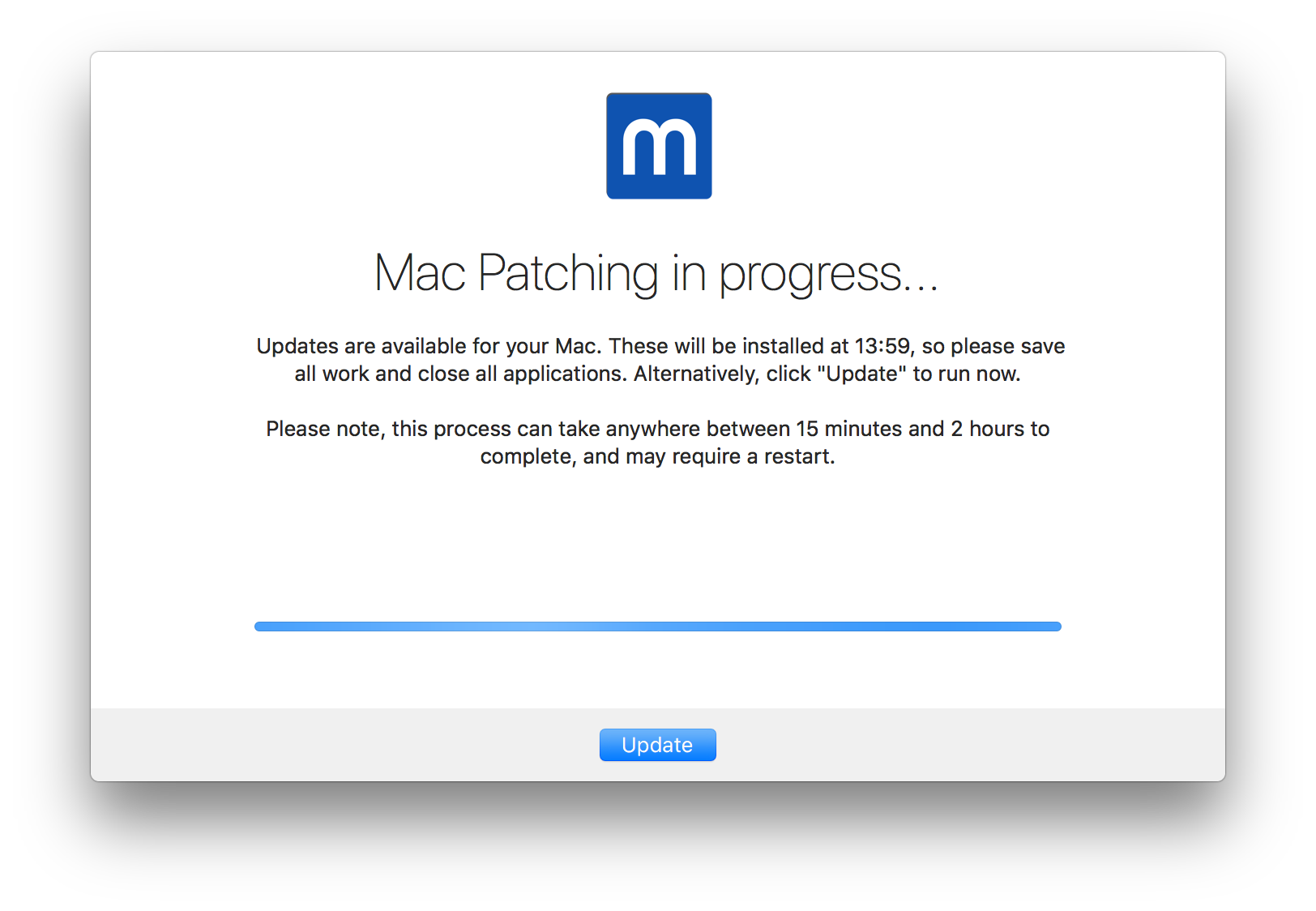 screenshot - mac patching in progress