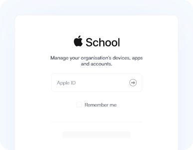 Apple School Education login page screenshot
